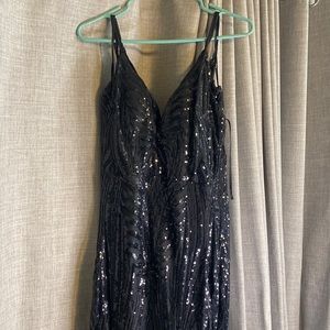 Black sequin evening gown